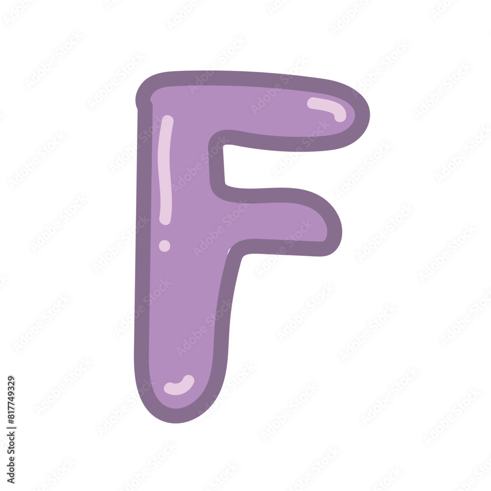 Hand drawn letter F in bubble style Hand drawn letter F in bubble style