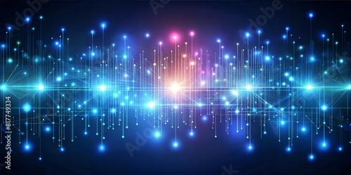 Abstract technology background with glowing particles