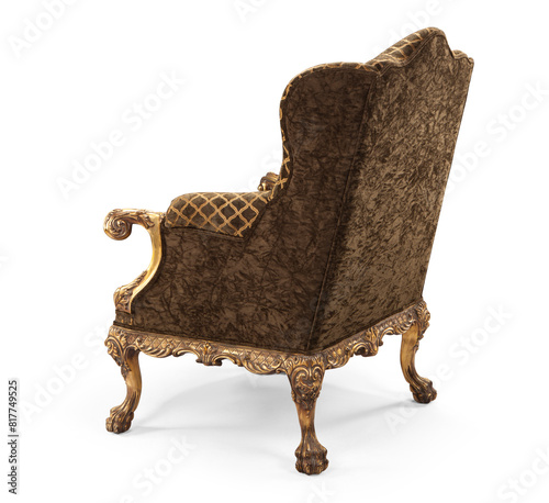 Fotomural Classic armchair isolated on white background . back view