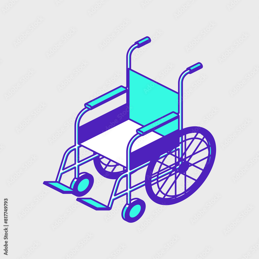 Wheelchair isometric vector icon illustration Wheelchair isometric vector icon illustration