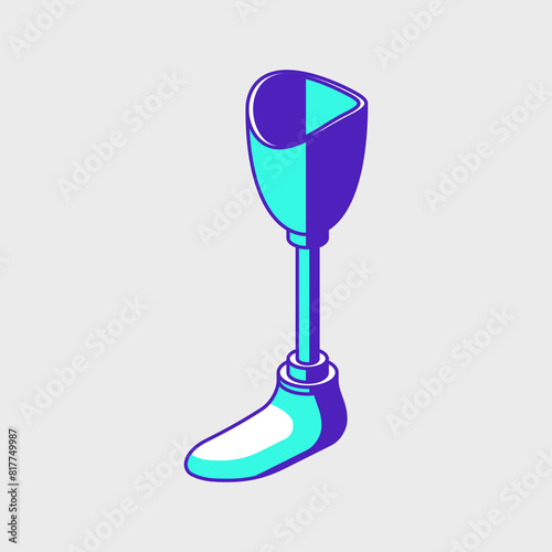 Prosthetic isometric vector icon illustration
