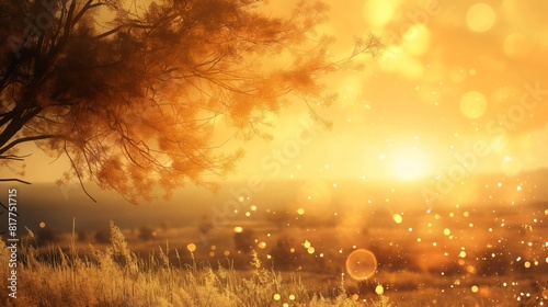 beautiful gold sky landscape background