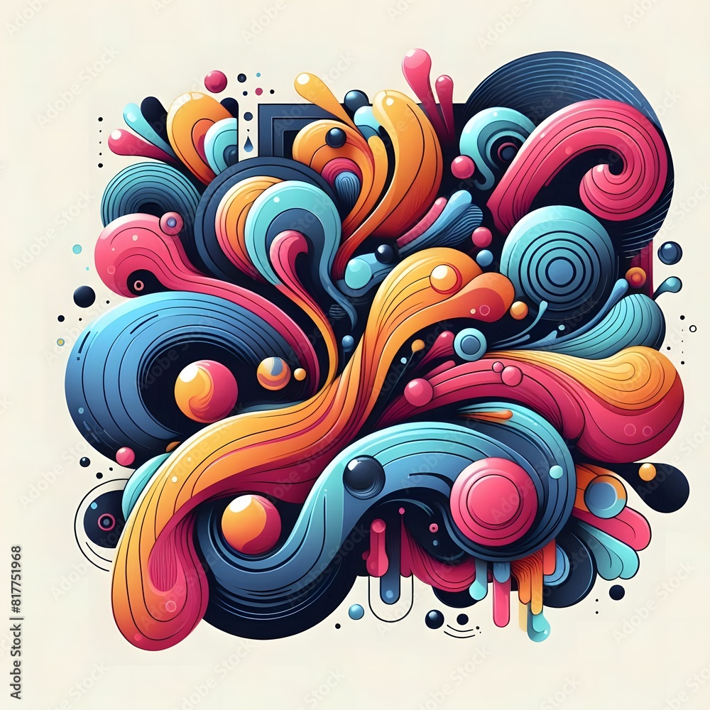 AI Generate of Colorful Fluid Liquid Shapes as Abstract Decoration or Abstract Banner AI Generate of Colorful Fluid Liquid Shapes as Abstract Decoration or Abstract Banner