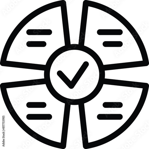 Life wheel icon outline vector. Coaching practice. Self assessment strategy