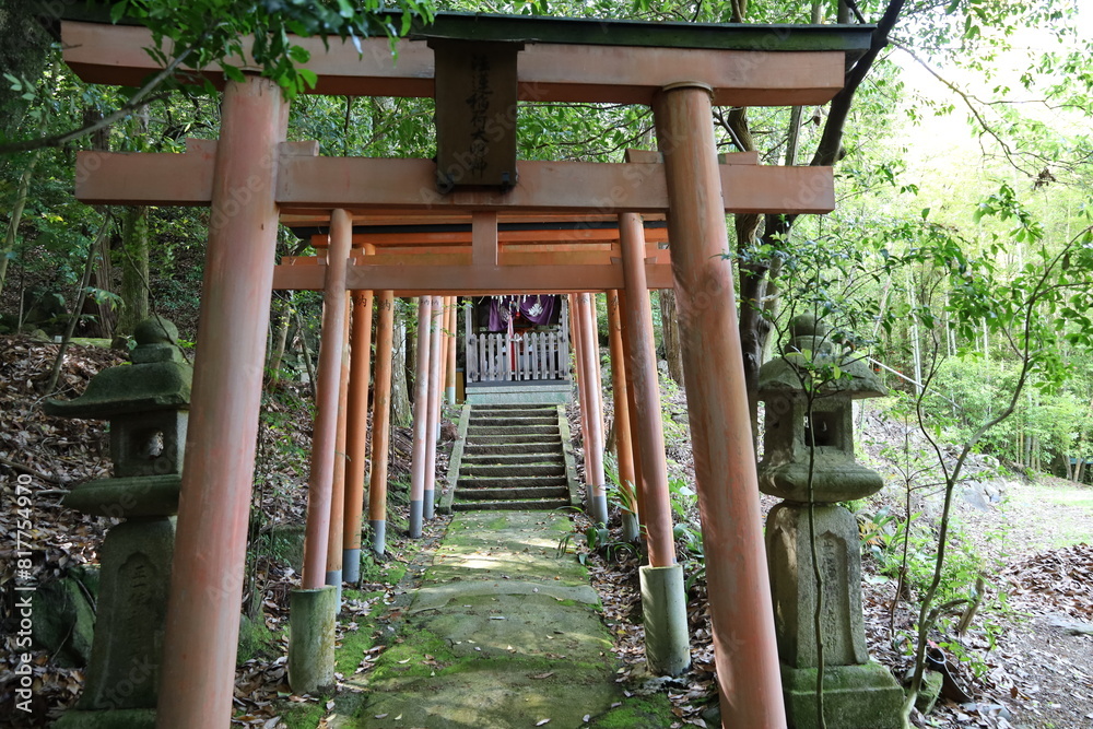 A scene of the precincts of Horen-inari-daimyojin Shrine in Nara City in Nara Prefecture A scene of the precincts of Horen-inari-daimyojin Shrine in Nara City in Nara Prefecture