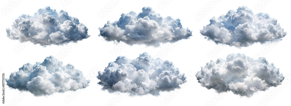 Set of white cloud on transparent background, png Set of white cloud on transparent background, png