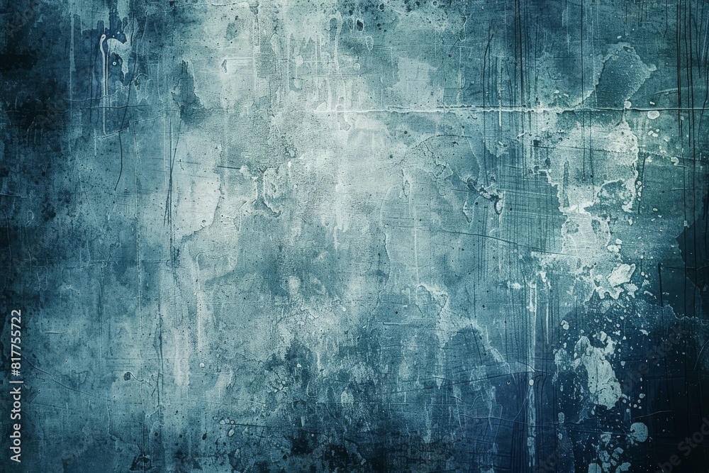 Fototapeta premium Exploring the Celestial Depths. Icy Blue Textures and Abstract Forms on Canvas.