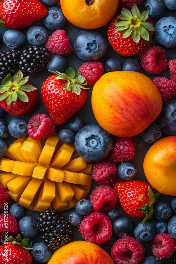 background of fresh fruits and berries top view background of fresh fruits and berries top view