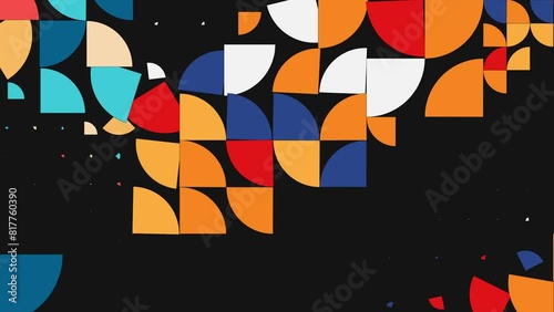 Captivating abstract geometric background featuring a mosaic of vibrant shades and shapes that seamlessly blend to create a modern and dynamic design