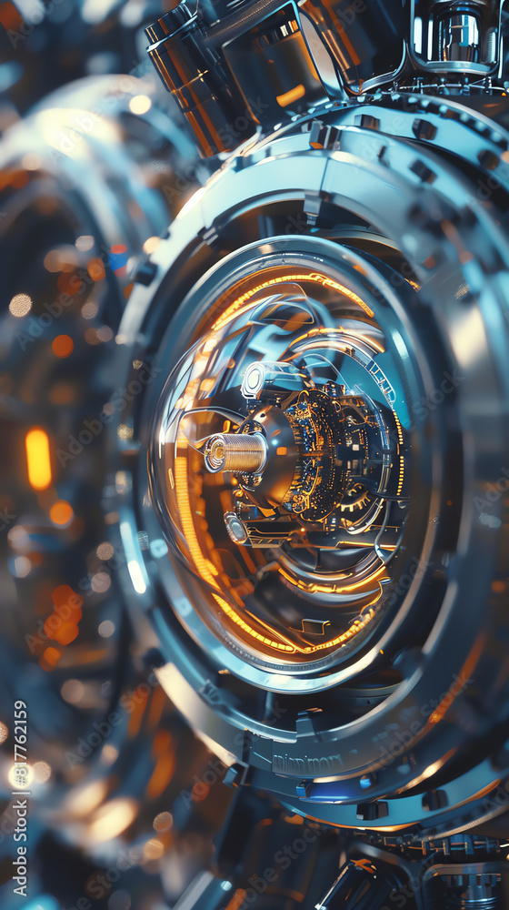 Capture a close-up shot of futuristic technologies inspired by classic literature