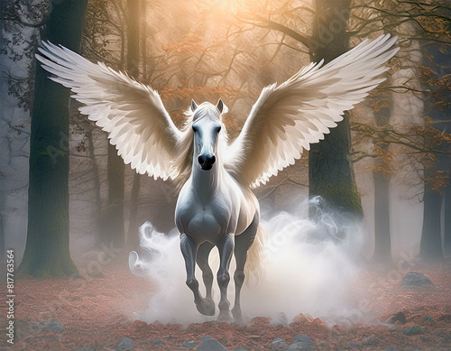 pegaso el caballo alado de Zeus en la mitología Griega	 photo