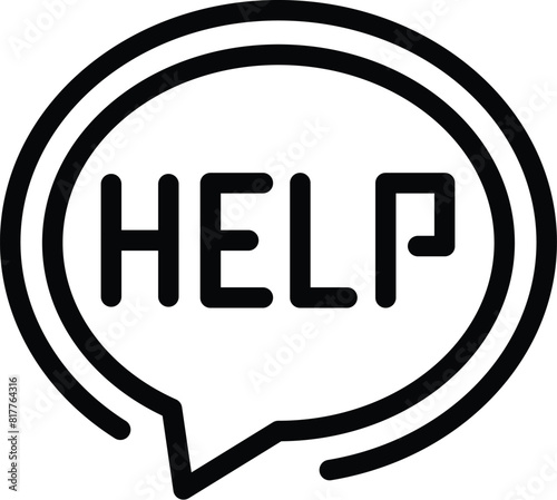 Help desk page icon outline vector. Support customer issues. FAQ digital forum