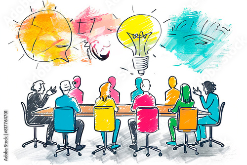 Brainstorm and teamwork doodle illustration for your design.