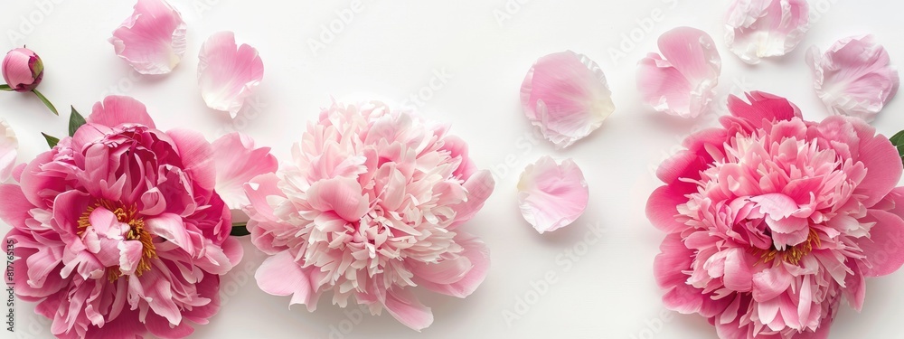 peony flowers on a white background. selective focus peony flowers on a white background. selective focus