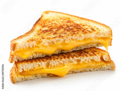 A slice of toasted bread with melted cheese on top