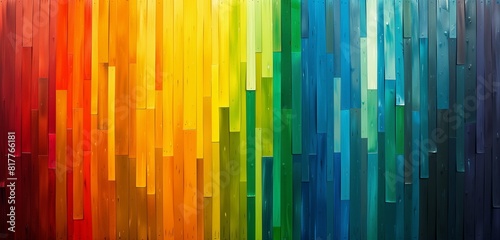Abstract background, spectrum of colors in geometric striped pattern, incorporating every shade of the rainbow 