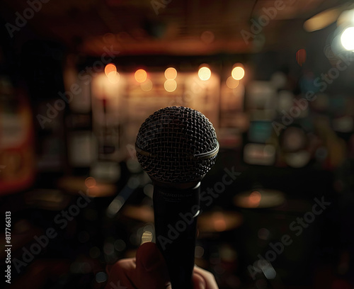 mic in hand, pov, point of view, stand up comedy, open mic night