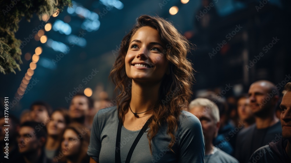 Female Motivational Speaker Addressing Audience at an Inspiring Event Female Motivational Speaker Addressing Audience at an Inspiring Event
