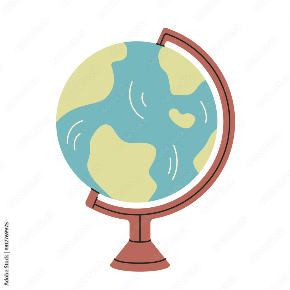 Obraz premium World globe with stand on white background.