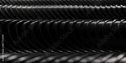 Dark shiny steel stripes. Metallic wavy background