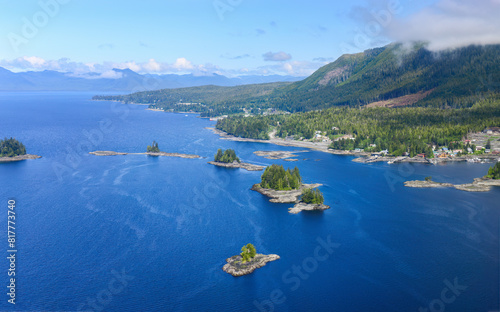 Obraz na płótnie Aerial views of small islands at Misty Fjords National Monument. Alaska, USA. w salonie