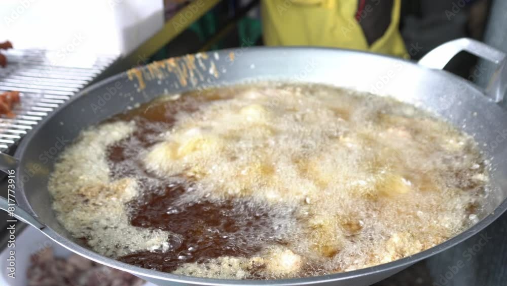 Pork breaded and fried in boiling oil Pork breaded and fried in boiling oil
