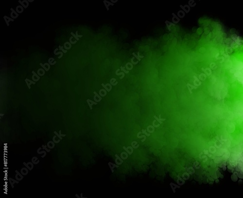 abstract background green smoke on black background