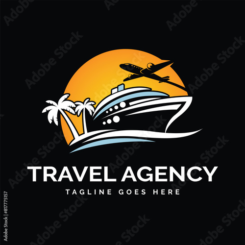 travel agency logo design vector