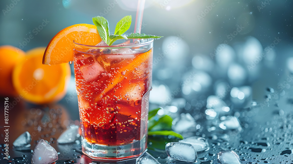 Refreshing Summer Drink with Ice Cubes Refreshing Summer Drink with Ice Cubes