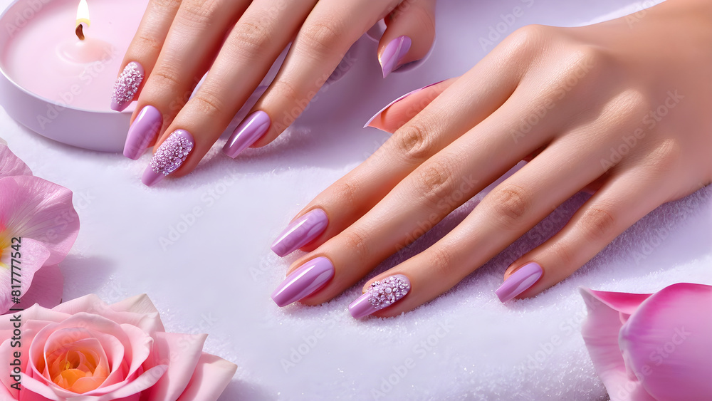 Gorgeous nail art, manicure product, AI generated Gorgeous nail art, manicure product, AI generated