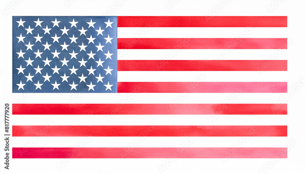 american flag isolated on white