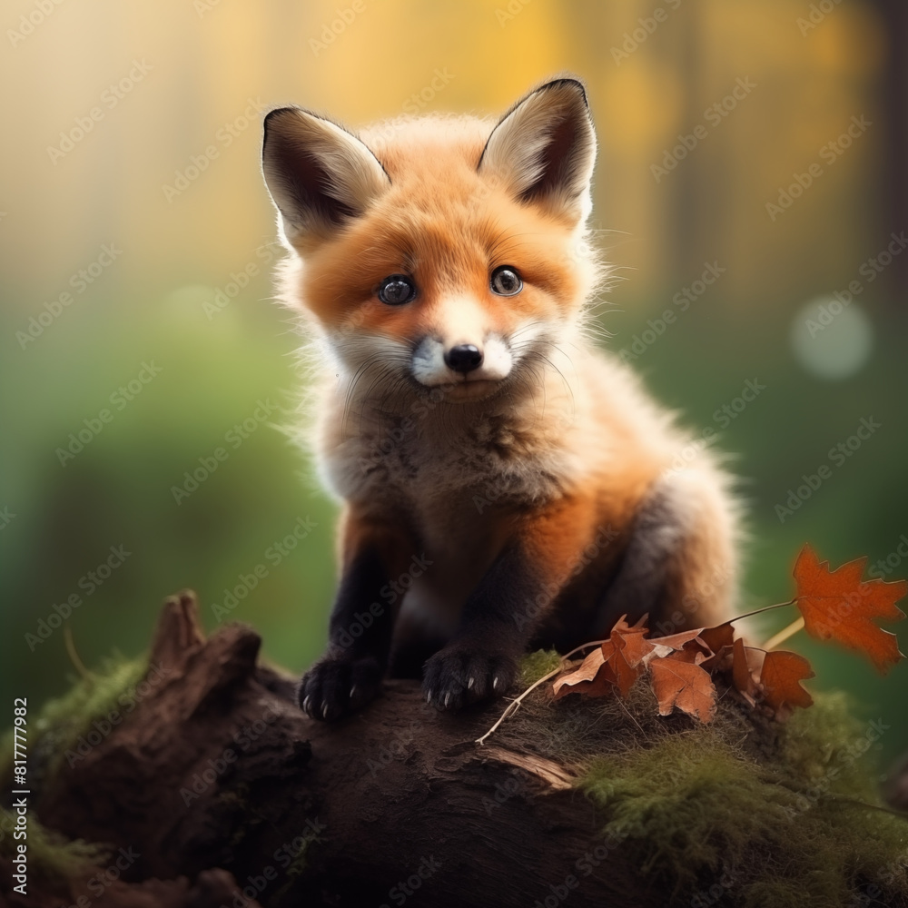 Red fox ( vulpes vulpes ) in the snowfall and natural winter environmental Red fox ( vulpes vulpes ) in the snowfall and natural winter environmental