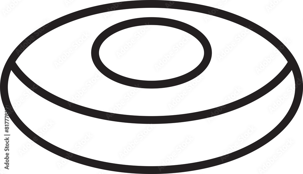 Donut Line Icon Illustration