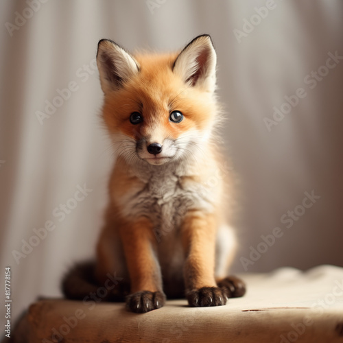 Red fox   vulpes vulpes   in the snowfall and natural winter environmental