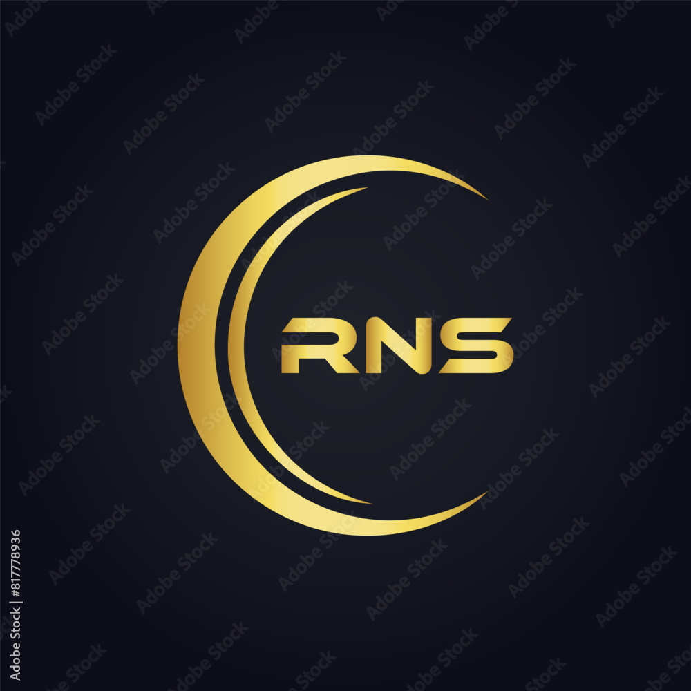 Obraz premium RNS logo. R N S design. White RNS letter. RNS, R N S letter logo design. R N S letter logo design in FIVE, FOUR, THREE, style. letter logo set in one artboard. R N S letter logo vector design.