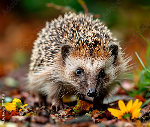  Hedgehog in the garden  deadwood hedge  forest  outdoor