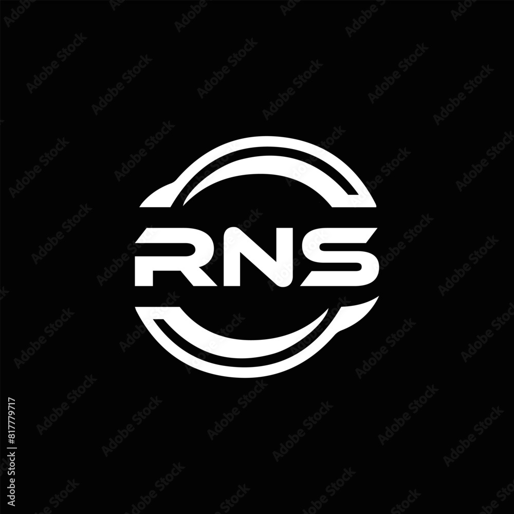 RNS logo. R N S design. White RNS letter. RNS, R N S letter logo design. R N S letter logo design in FIVE, FOUR, THREE, style. letter logo set in one artboard. R N S letter logo vector design.