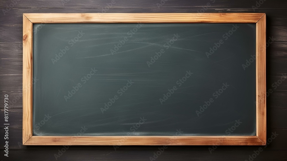 AI illustration of a chalk blackboard affixed to a wall with a wooden frame