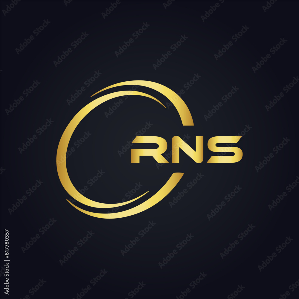 Obraz premium RNS logo. R N S design. White RNS letter. RNS, R N S letter logo design. R N S letter logo design in FIVE, FOUR, THREE, style. letter logo set in one artboard. R N S letter logo vector design.