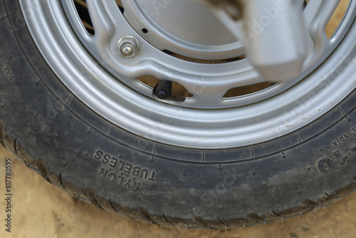 Scooter tubeless tyre Close Up photo
