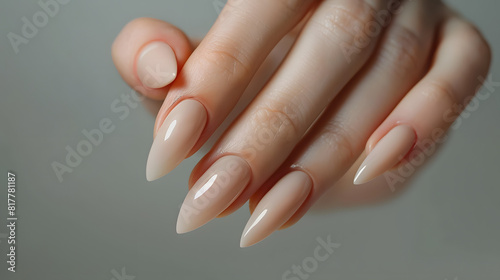 Close up to woman hands with elegant manicure