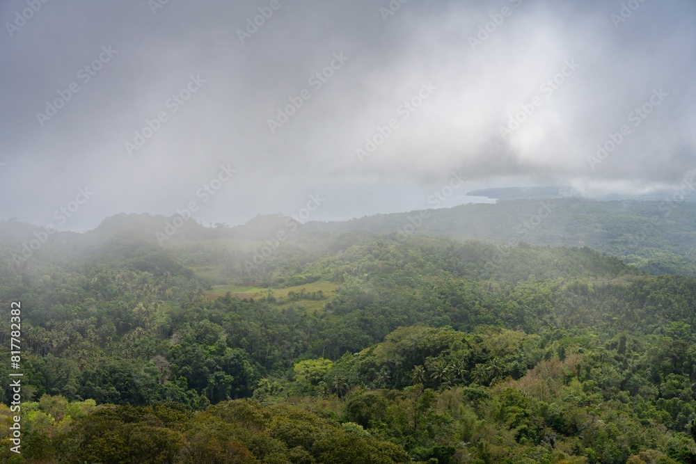 Aerial view of Mt Bandilaan National Park, Siquijor, Philippines on a cloudy day Aerial view of Mt Bandilaan National Park, Siquijor, Philippines on a cloudy day