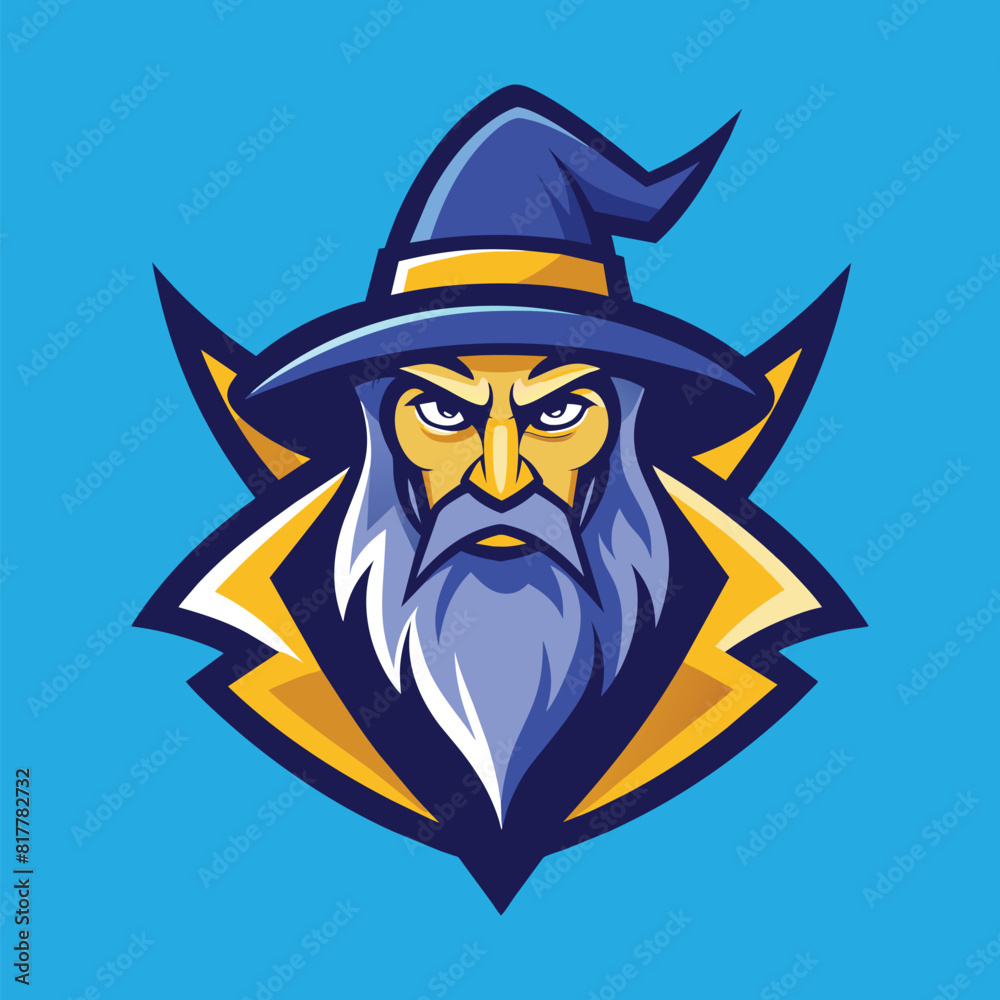Wizard Mascot Logo Design Wizard Vector Illustration
