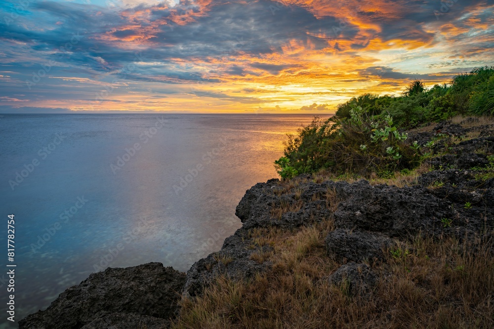 Scenic view of Siquijor island, Philippines at sunset Scenic view of Siquijor island, Philippines at sunset