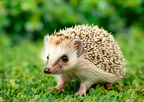  Hedgehog in the garden, deadwood hedge, forest, outdoor