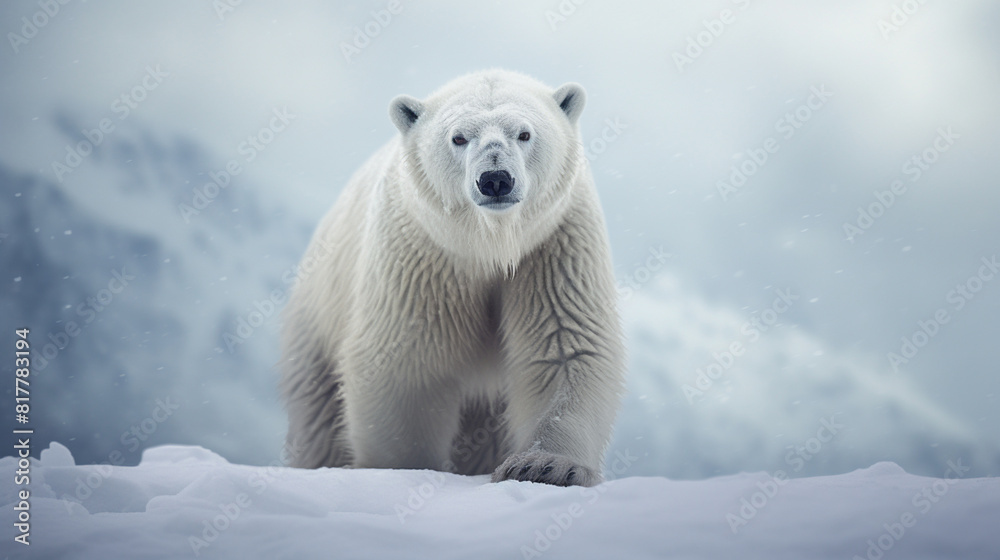 realistic white bear in antarctida realistic white bear in antarctida