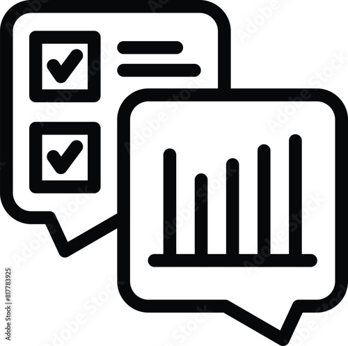 Vector flat design black and white simple minimalistic business performance review icons with checklist. Graph. Analysis. Metrics. Evaluation. Management. Statistics. Report. Data. Quality control