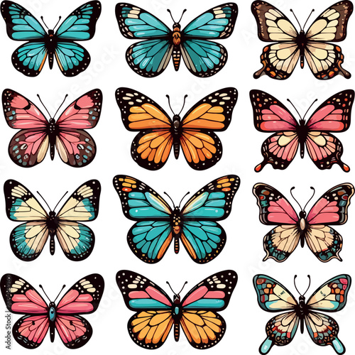 A Collection of Graceful Butterfly Vector Illustrations © Aram
