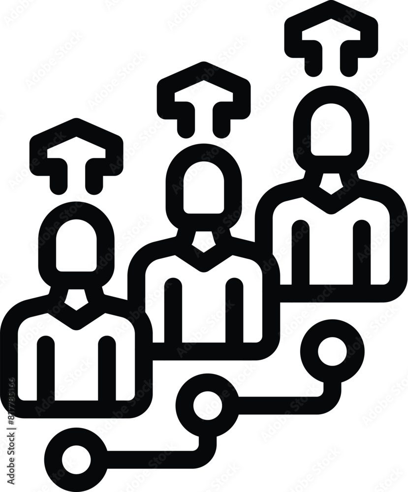 Abstract career advancement concept icon with ladder, promotion, and ...