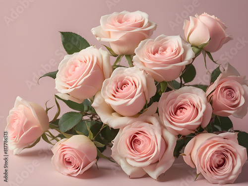 Pink roses bouquet.